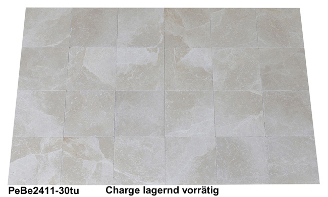 Natursteinfliesen aus Marmor, Pearl Beige, 30,5x30,5x1,0 cm, antik getrommelt