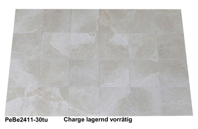 Beige Marmorfliesen, 30x30, antik getrommelt