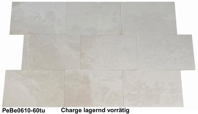 Natursteinfliesen aus Marmor, Pearl Beige, 61x40,6x1,2 cm, antik getrommelt