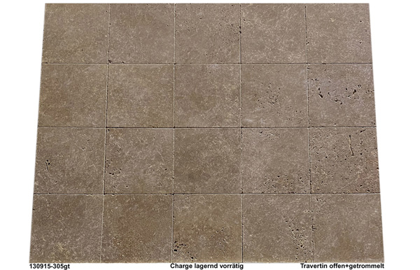 Fliesen, Travertin Noce, 30x30, antik getrommelt