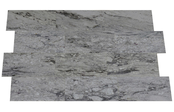 Natursteinfliesen aus Granit, Thunder White, 61x30,5x1 cm, poliert