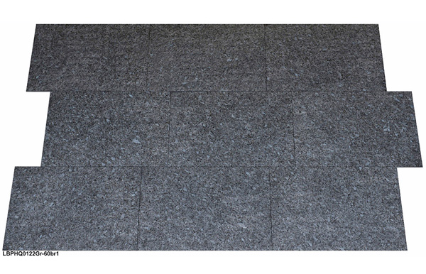 Blaue Natursteinfliesen aus Granit, Blue Pearl, antik gebürstet, 60x40