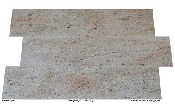 Granitfliesen, Ivory Cream, beige, hell, poliert, 60x40