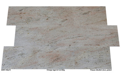 Fliesen aus Granit, Ivory Cream, 60x40x1,2 cm, poliert