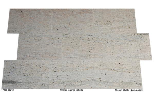 Fliesen aus Granit, Ivory Cream, beige, hell, 60x40, poliert