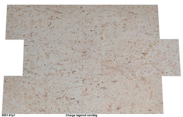 Natursteinfliesen aus Granit, Ivory Royal, 61x30,5x1 cm, poliert