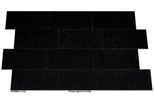 Natursteinfliesen aus Granit, Star Galaxy, 61x30,5x1 cm, poliert