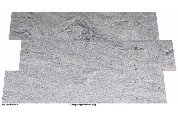 Natursteinfliesen aus Granit, Viskont White, 60x40x1 cm, gebürstet