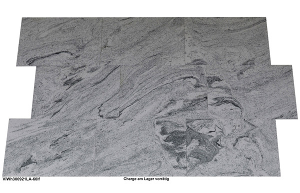 Natursteinfliesen aus Granit, Viskont White, 60x40x1 cm, satiniert