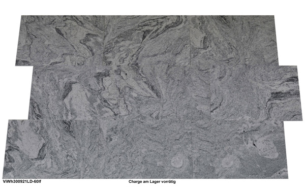 Natursteinfliesen aus Granit, Viskont White, 60x40x1 cm, satiniert