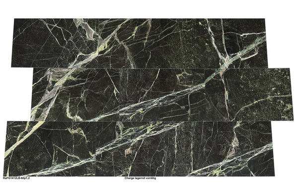 Marmorfliesen, Rain Forest Green, 60x40x1,2 cm, antik patiniert