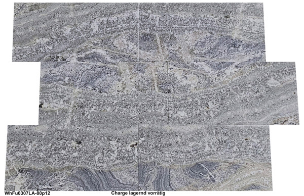 Natursteinfliesen aus Granit, White Fusion, 80x40x1,2 cm, poliert