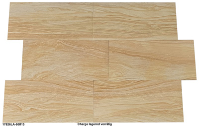 Fliesen aus Sandstein, Teak, satiniert und imprägniert, leather finished + HydroProtect
