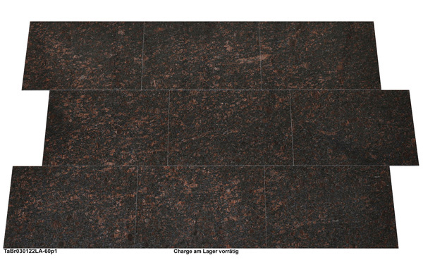 Granitfliesen, Tan Brown, 60x40x1 cm, poliert