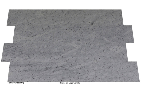 Natursteinfliesen aus Granit, Thunder White, 60x30x1 cm, poliert