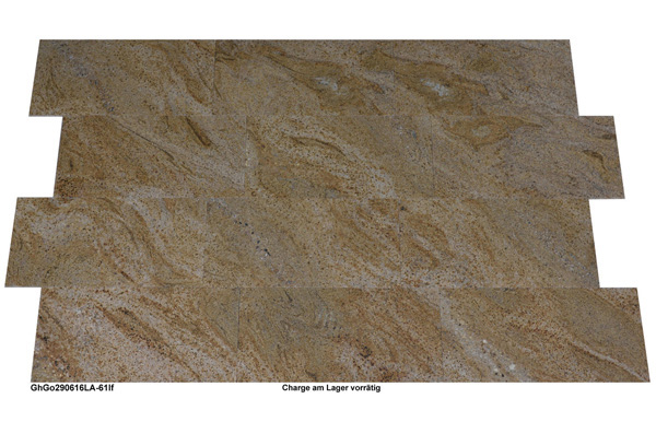 Natursteinfliesen aus Granit, Ghibly Gold, 61x30,5x1 cm, leather finished