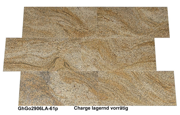 Natursteinfliesen aus Granit, Ghibly Gold, 61x30,5x1 cm, poliert