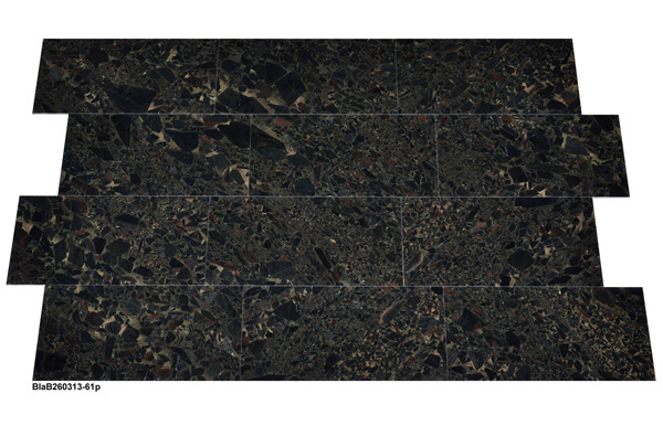 Granitfliesen, 61x30,5x1 cm, Black Beauty, poliert