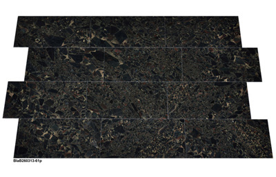 Natursteinfliesen aus Granit, Black Beauty, poliert, 61x30,5x1 cm