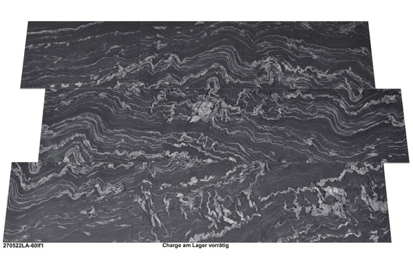Natursteinfliesen aus Granit, Silver Forest, satiniert, 60x40x1 cm
