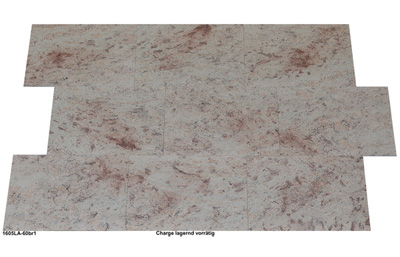 Natursteinfliesen aus Granit, Shivakashi, 60x40x1 cm, antik geb&uuml;rstet, lebendige und freundliche Farben, zart cremefarbener Untergrund