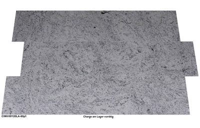 Granitfliesen weiß, Classic White, 60x40x1 cm, poliert