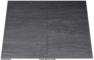 Naturstein Terrassenplatten aus Granit, Black Forest, geflammt + gebürstet, 80x40x3 cm