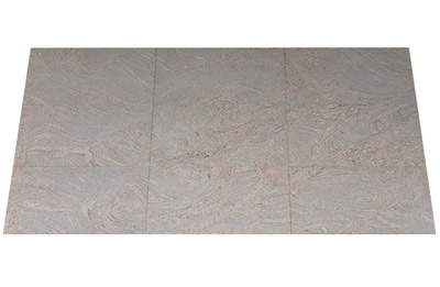 Granit Terrassenplatten, Juparana Colombo, geflammt + gebürstet