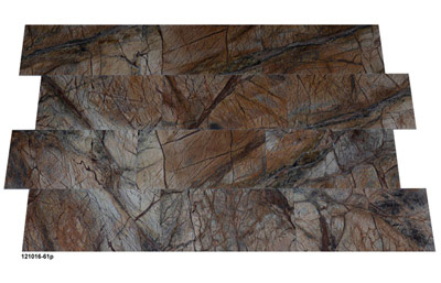 Fliesen aus Marmor, Rain Forest Brown, poliert, rote, braune, graue Adern