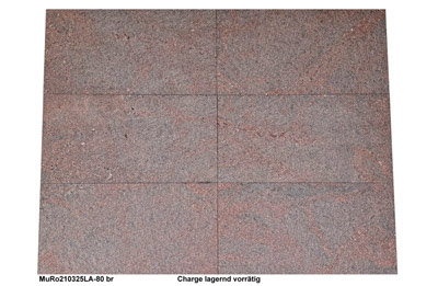 Naturstein Terrassenplatten Multicolor Rot, gebürstet