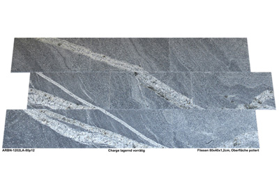 Natursteinfliesen aus Granit, Sirus Grey, 80x40, poliert
