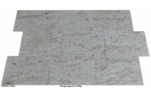 Natursteinfliesen aus Granit, Amba White, 60x40x1 cm, poliert