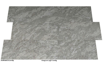 Natursteinfliesen aus Granit, Andromeda White, 60x40x1,2 cm, poliert