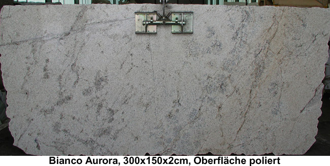Granitplatten Bianco Aurora, Dicke 2 cm Oberfläche poliert