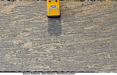 Granit Rohplatten, Bianco Raffaello, poliert, 2 cm dick