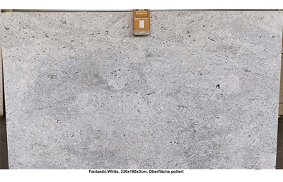 Natursteinplatten, Granit, Fantastic White, poliert, 3 cm dick