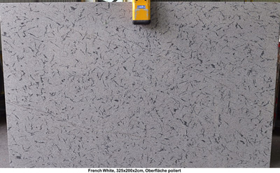 Rohtafeln aus Granit, Fantastic White, 2 cm, poliert