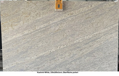 Natursteinplatten, Granit, Kashmir White, poliert, 3 cm dick