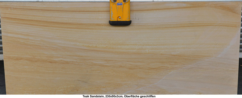Sandsteinplatten Teak, Dicke 3 cm, Oberfläche geschliffen