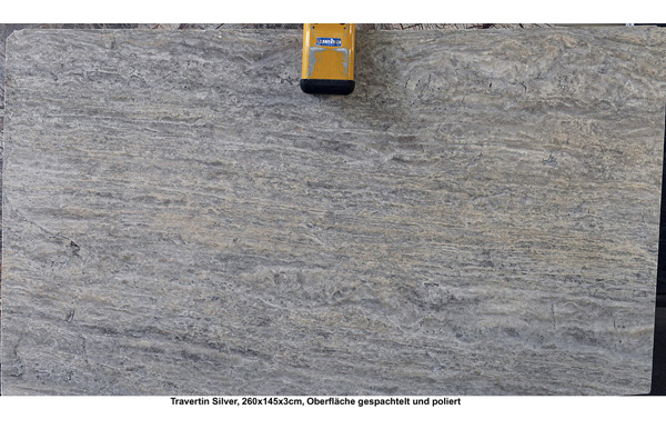 Natursteinplatten aus Travertin Silver, poliert, 3 cm dick