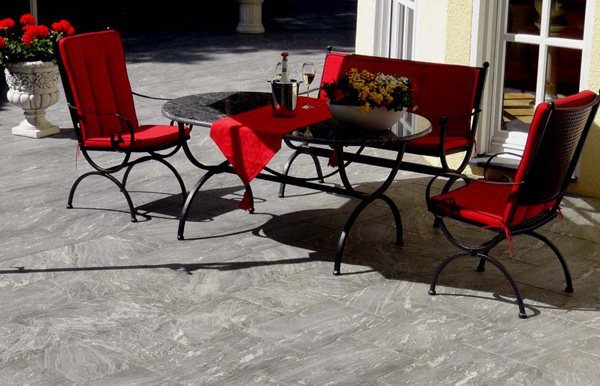Black Forest Terrassenplatten, 3 cm, antik gebürstet