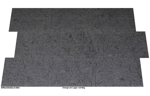 Fliesen aus Granit, Black Nest, 60x40x1 cm, antik gebürstet