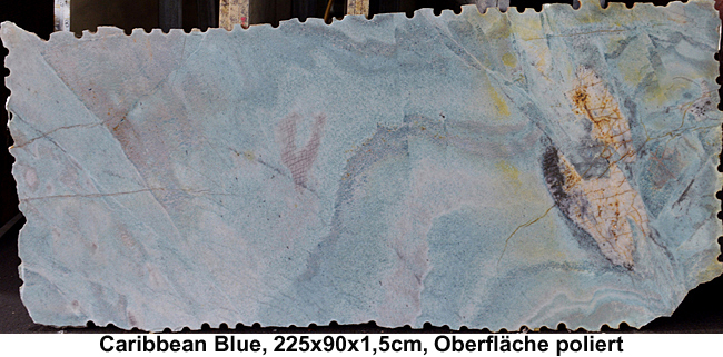 Platten aus dem Quarzit Caribbean Blue