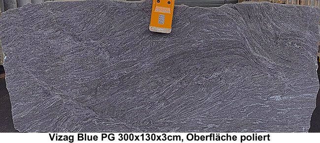 Granitplatten ( Rohplatten ) Vizag Blue 3cm, poliert