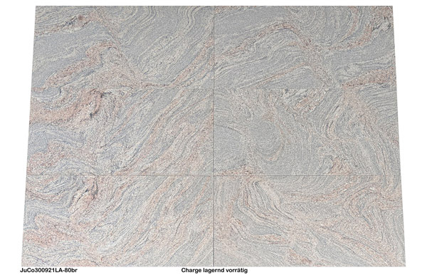 Granit Terrassenplatten, Juparana Colombo, 80x40x3 cm, gebürstet