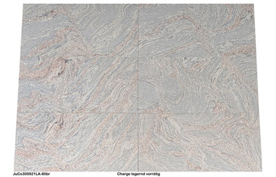 Granit Terrassenplatten, Juparana Colombo, 80x40x3 cm, geflammt und gebürstet