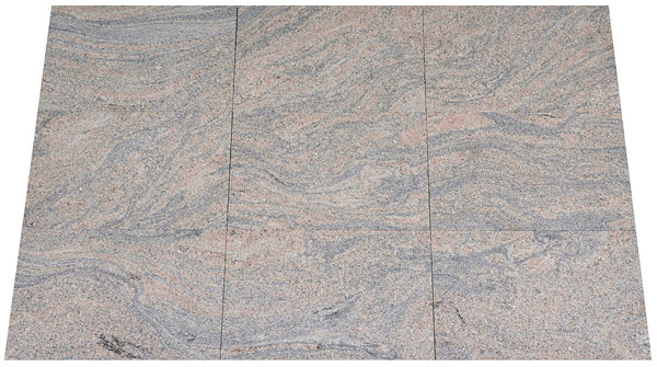 Terrassenplatten aus Granit, Juparana India, gebürstet