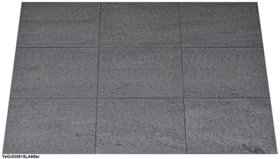 Granit Terrassenplatten, grün, Yerkaud Green, geflammt + gebürstet